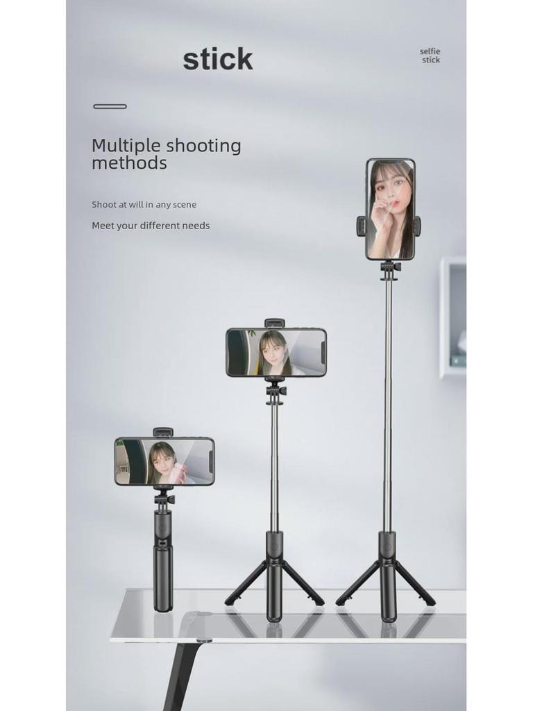 Portable Selfie Stick & Tripod for Live Streaming: Foldable & Integrated Design for Mobile Phones