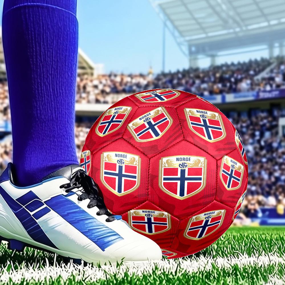 Norwegian Football Crest Size 5 Soccer Ball, Suitable for Training and Matches, High-Elasticity, Wear-Resistant Material Gift for Fan