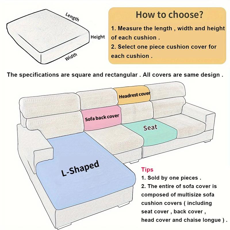 Elastic Jacquard Seat Cushion Sofa Cover Removable Cleaning Furniture Protective Covers Spandex Non-Slip For Office Living Room
