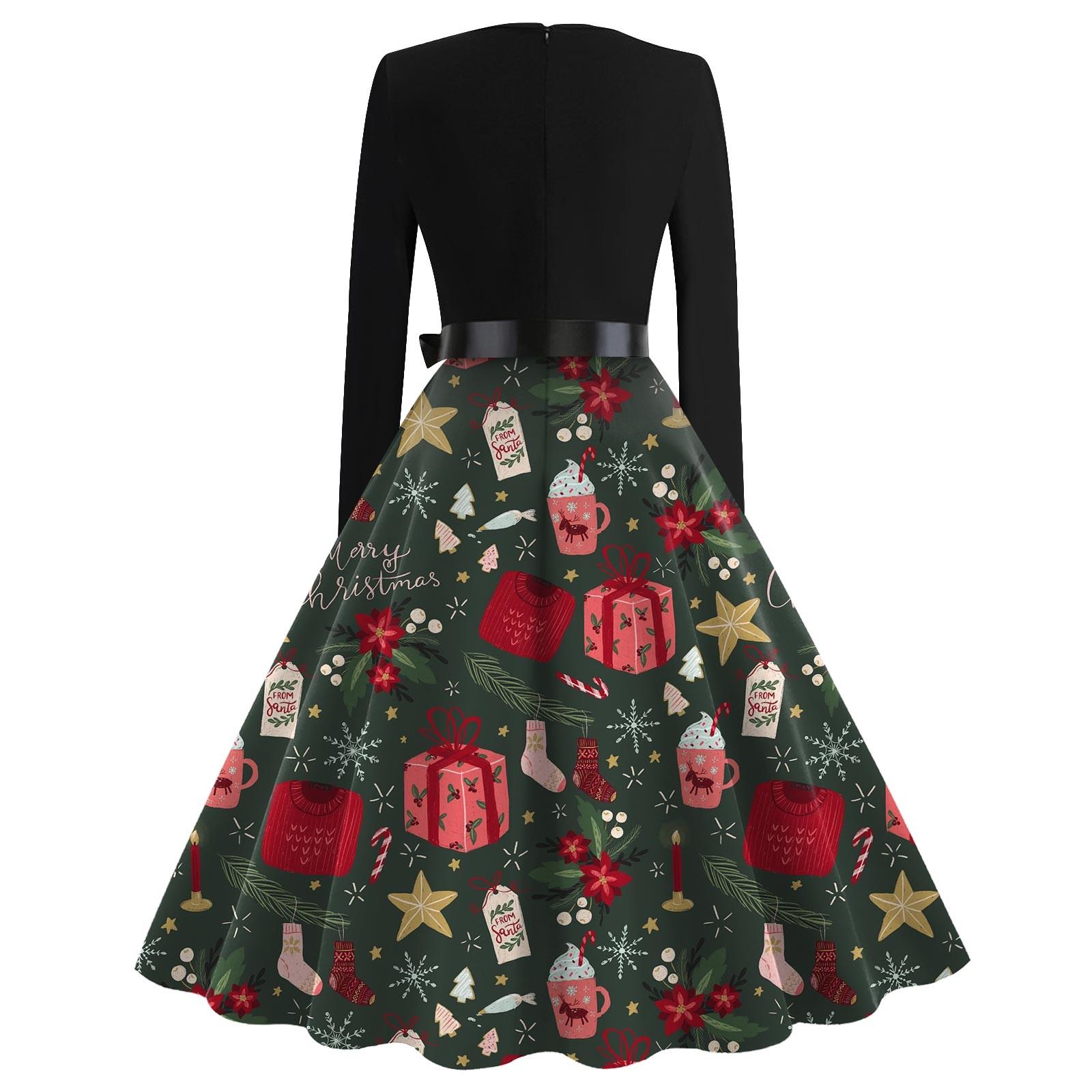 Женское повседневное модное винтажное платье с квадратным воротником и принтом XL белый — фото 4