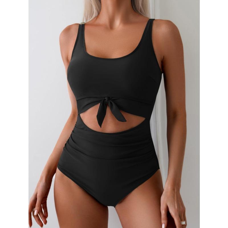 European and American Casual One-piece Swimsuit Hot Spring Swimsuit Lace-up Bikini European and American Style S