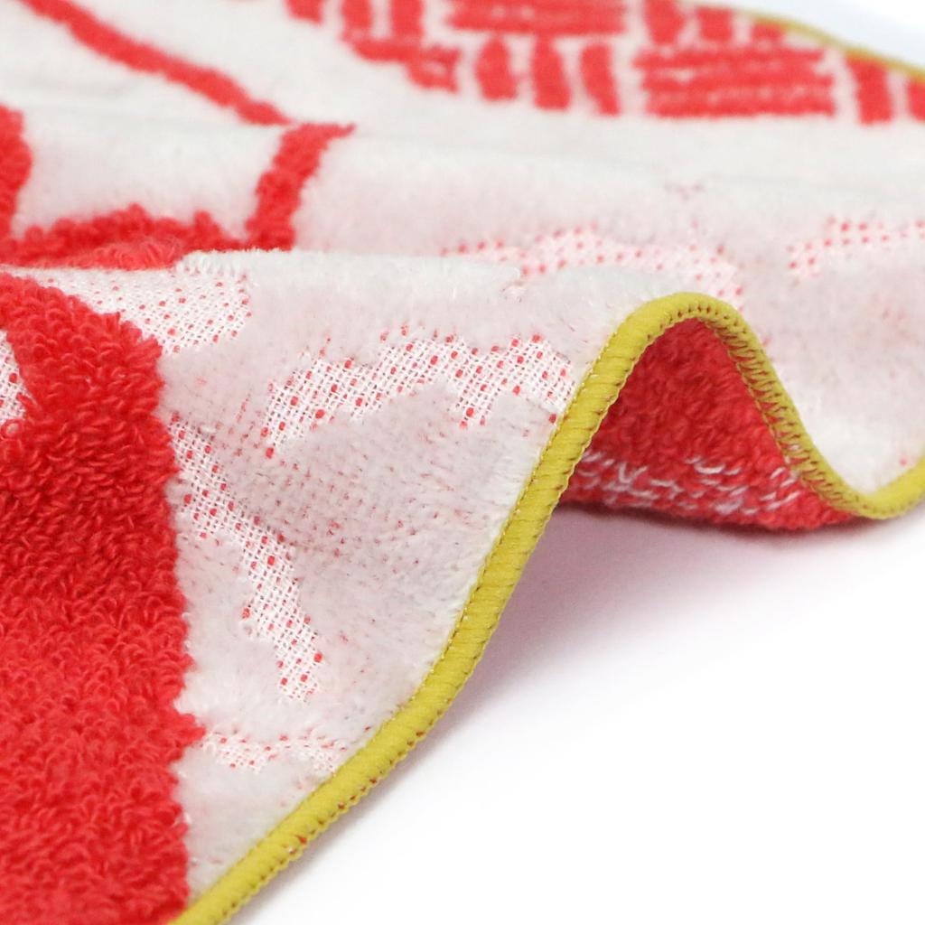 Imabari Towel Iori "Fujisan" Handkerchief Towel, Made In Japan, Highly Absorbent, Mount Fuji (Red)