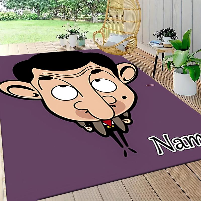 Custom Name Mr. Bean's Adventure Carpet Rug Customizable Soft Washable Anti-Slip Home Living Room Sofa Mats Personalized Rug. 0909292