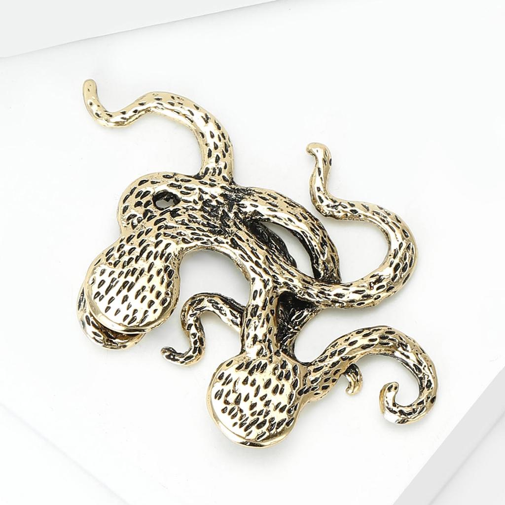 Vintage Octopus Collar Pins for Women Unisex Animal Brooches Friend Event Party New Gifts Jewelry Decoration Accessories