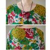 Big Size Women's Printed Cotton Linen Long Dress Female Spring and Summer Loose Literary Temperament Thin Round Neck Retro Long-sleeved Dresses