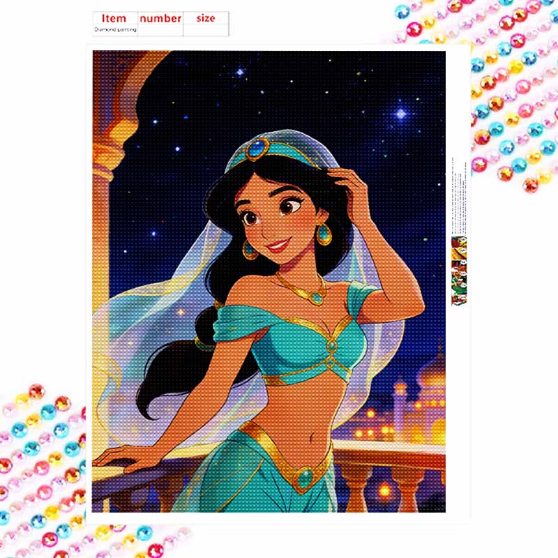 Disney Jasmine Princess Diamond Paint Painting Art Kit Handmade DIY5D Home Decor Gift