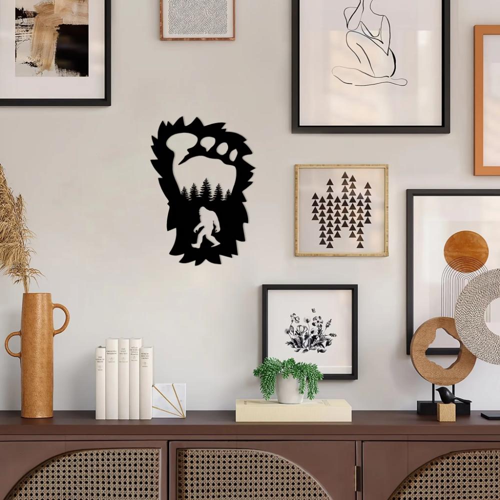 Vintage Sasquatch Decor in Metal - Indoor & Outdoor. Farmhouse Wall. Wall Sticker. Artwork. Iron Ornament.Iron Silhouette Art.