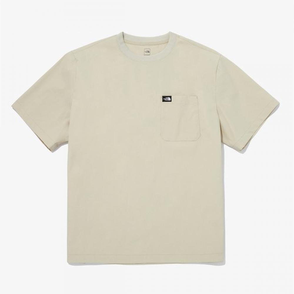 [north Face Official] Nt7uq19b Men S All Round Ex Short Sleeve Round Tee LIGHT BEIGE/085