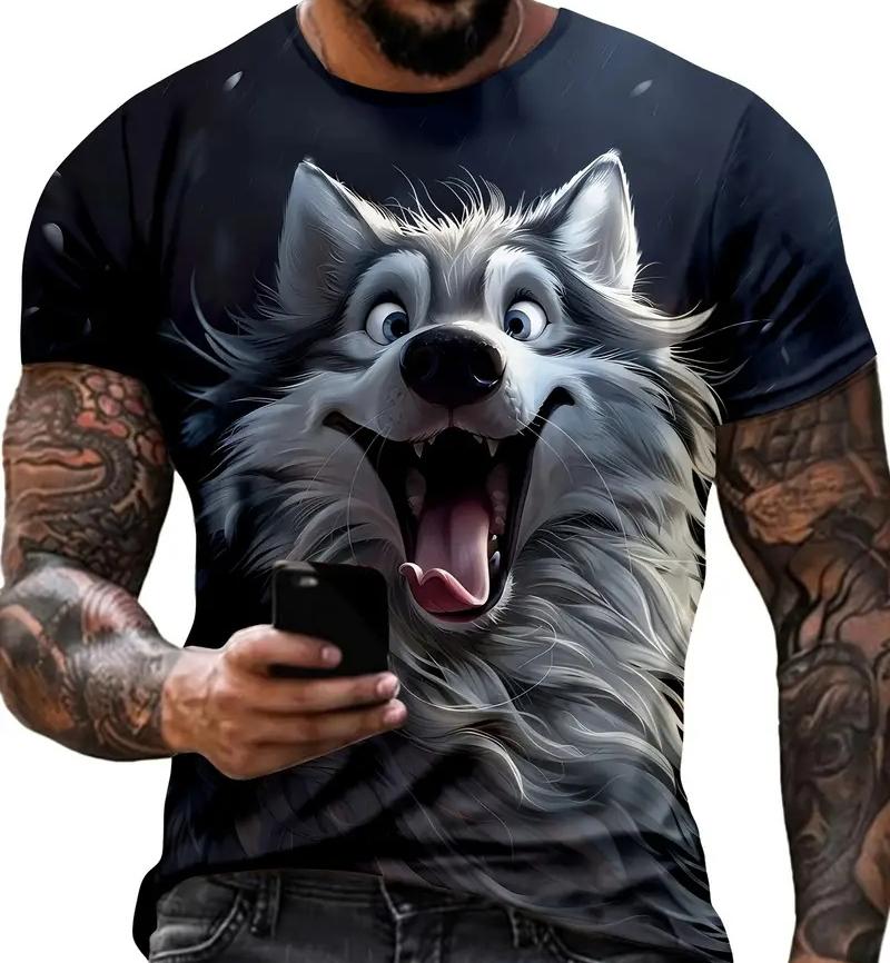 

XXS-6XL Большие размеры Мужская футболка с принтом Повседневные топы с коротким рукавом Футболки Футболки с круглым вырезом для мужчин Забавная футболка с изображением животных и собак 6XL