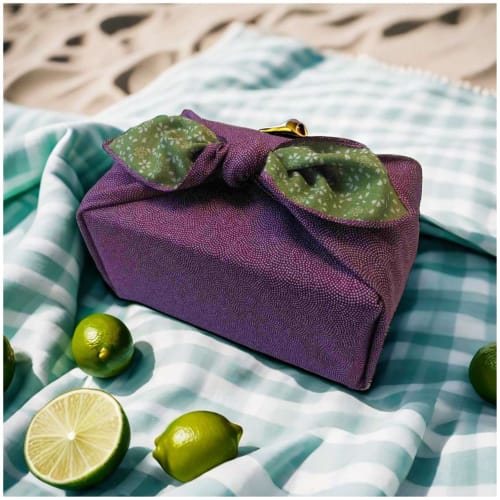 SAWABIYA Reversible Furoshiki Cloth, 90cm Large, Shark Print with Cherry Blossoms, Chirimen Fabric, Double-Sided Dyed, 24cm Wide, Large Size, Four-Sid