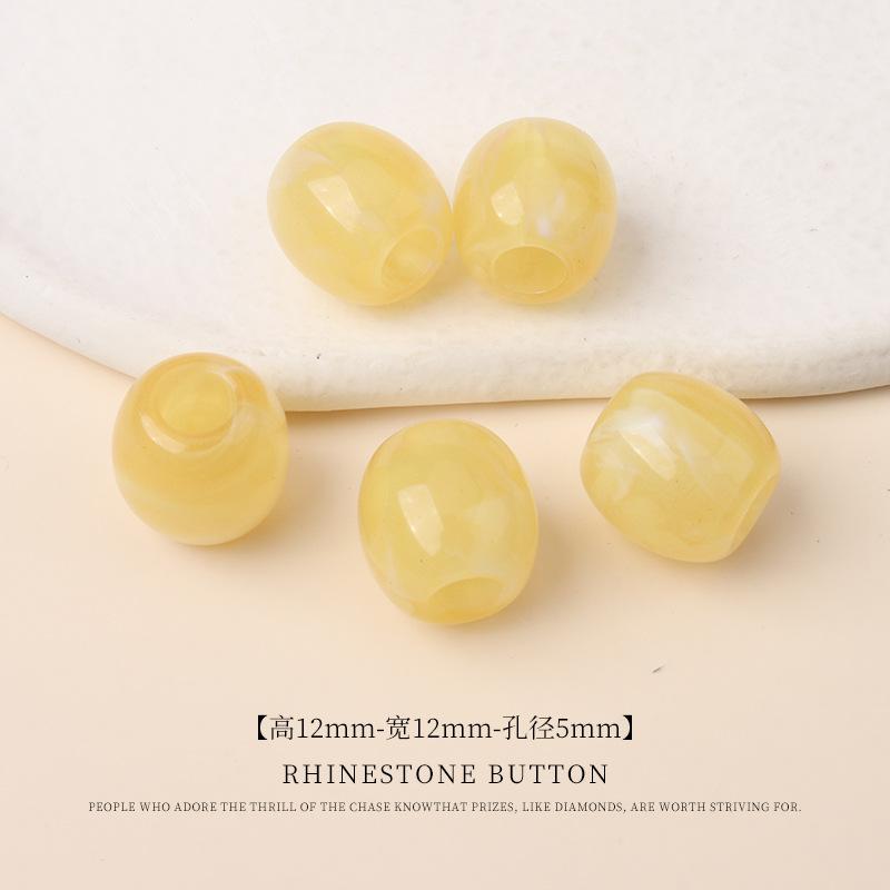 5 ks Akrylové Dvoubarevné Korálky do Kbelíku s Velkým Otvorem Ručně Vyráběné Korálkové Šperky Korálky Plavky Sukně Tkaničky do Bot Dekorativní Kulatá Korálková Spona