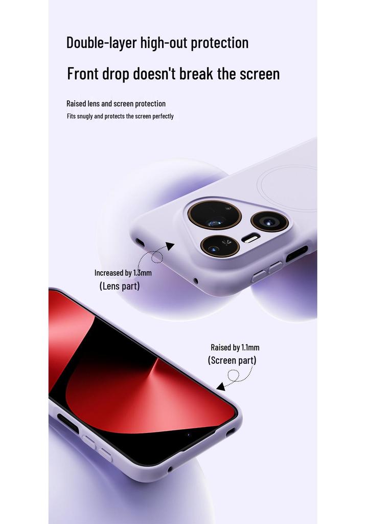 Huawei Pura 80 Pro Magnetic Silicone Phone Case for Huawei Mate 70 Pro - Skin-Feel, Suitable for Men and Women