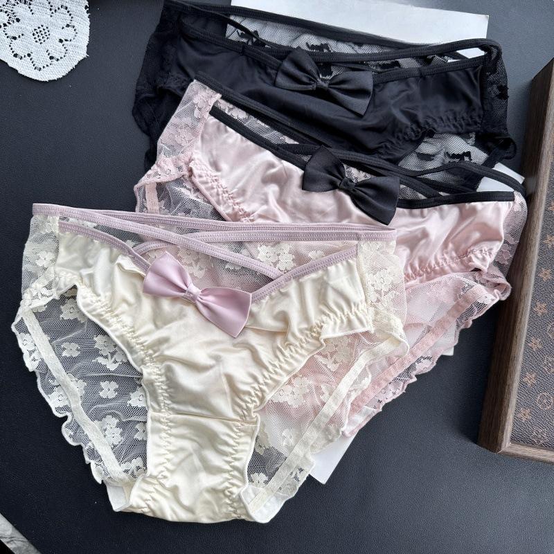 

Женское весенне-летнее милое сексуальное кружевное нижнее белье из ледяного шелка с перекрестными вырезами XL бежевый