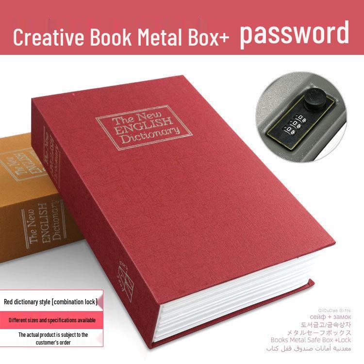 Cross-Border E-commerce Book Safe with Password Lock - Creative Storage Box & Metal Piggy Bank