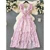 Summer New Arrival Sweet Heavy-Duty Pleated Chiffon Dress