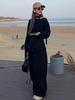 Women's Elegant Three-Piece Suit: Spring 2026 Loose Hoodie, Waistband, and Casual Design