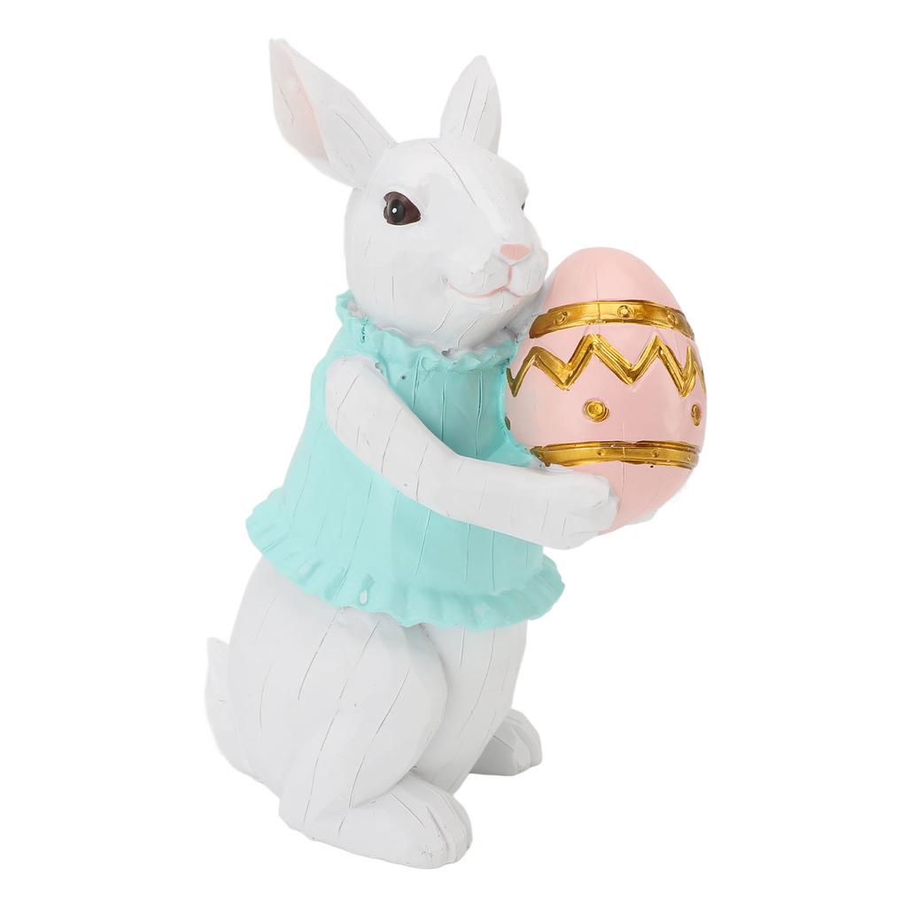 Bunny Figurine Cute Vintage Resin Easter Bunny Statue for Home Ornament Holiday Decoration