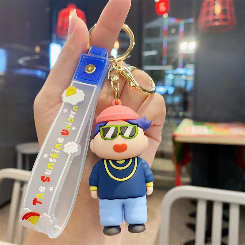 Funny Cross-dressing Crayon Xiaoxin Cute Keychain Couple Car Personalized Keychain Creative Schoolbag Pendant