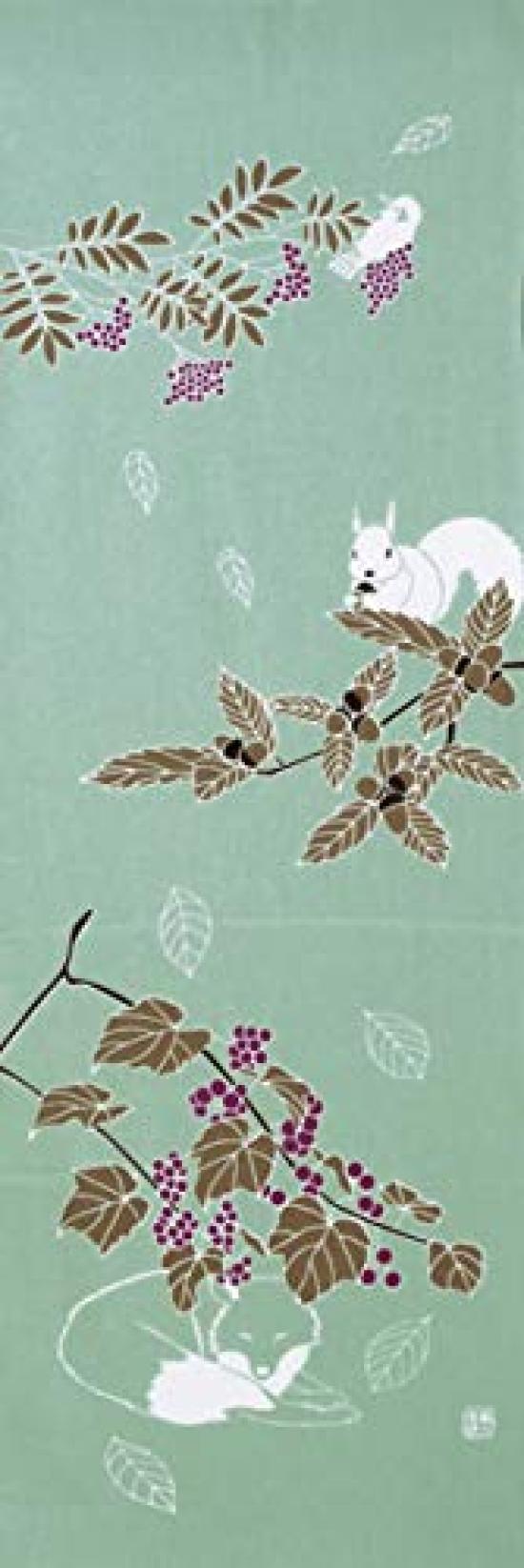 

Фарбований Анбо Тенугуї Лісу Справжньо фарбована бавовна Токуока Зроблено в Японії 35 см x 100 см Подарунковий Дзідзоме 100%