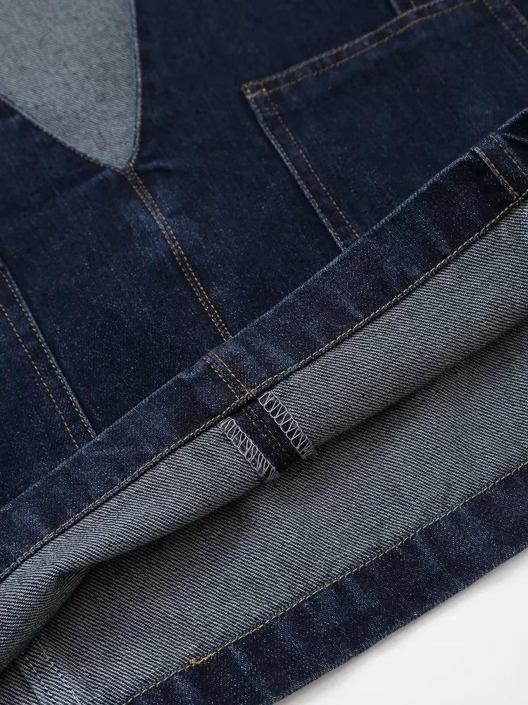 Ρετρό Τζάκετ από Τζιν για τον Δρόμο & Σετ Τζιν Παντελόνι Ψηλόμεσο με Φαρδύ Πόδι