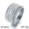 Affordable Luxury Men's Hip Hop Stainless Steel Ring Exquisite Rhinestone Ring