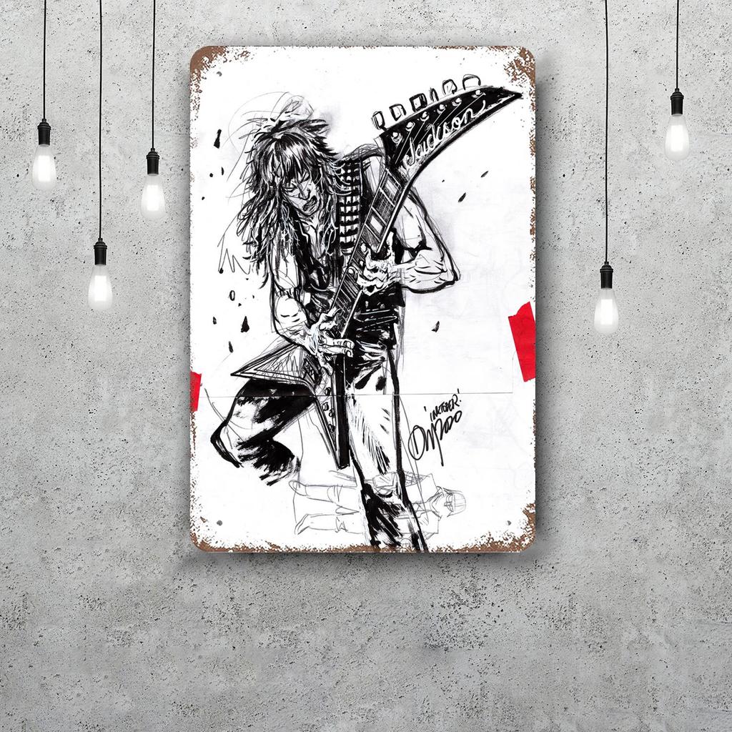 Randy Rhoads Retro Vintage Tin Sign Poster Decorative Plaque Metal Plate Wall Decor