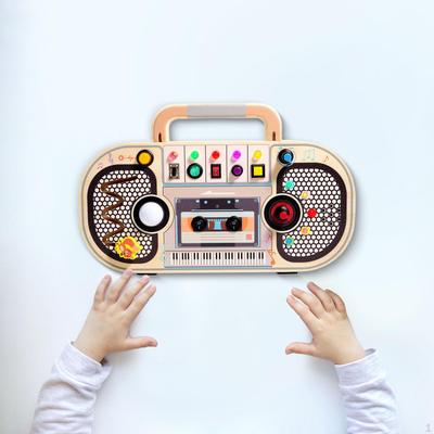 Light Up Switch Board Montessori with Handle, Educational Baby Button Toy for