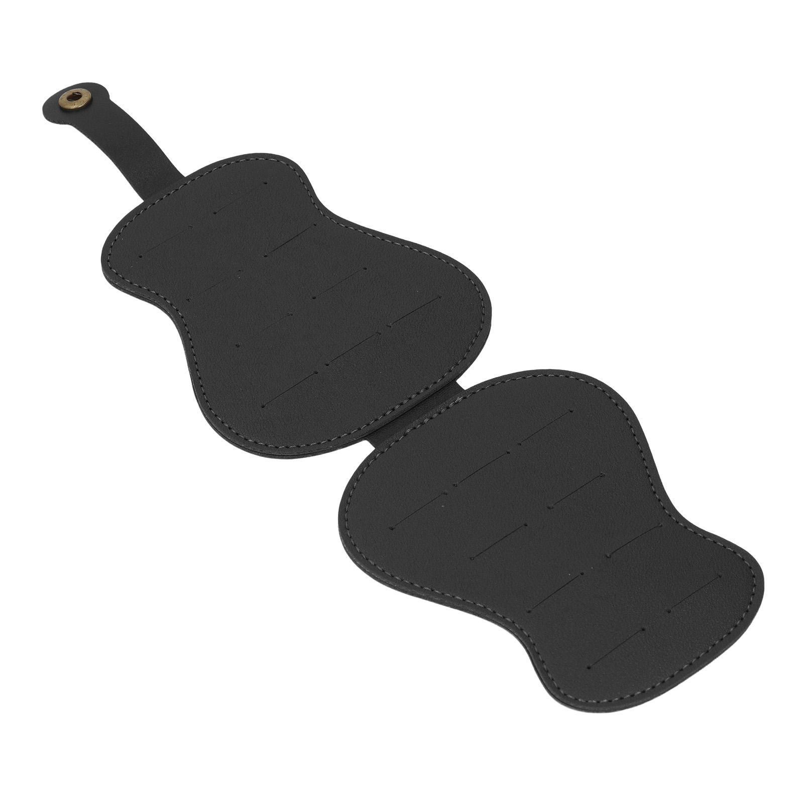 

Guitar Pick Holder Case PU Leather Plectrum Holder 18 Slots Large Capacity Storage Black чёрный