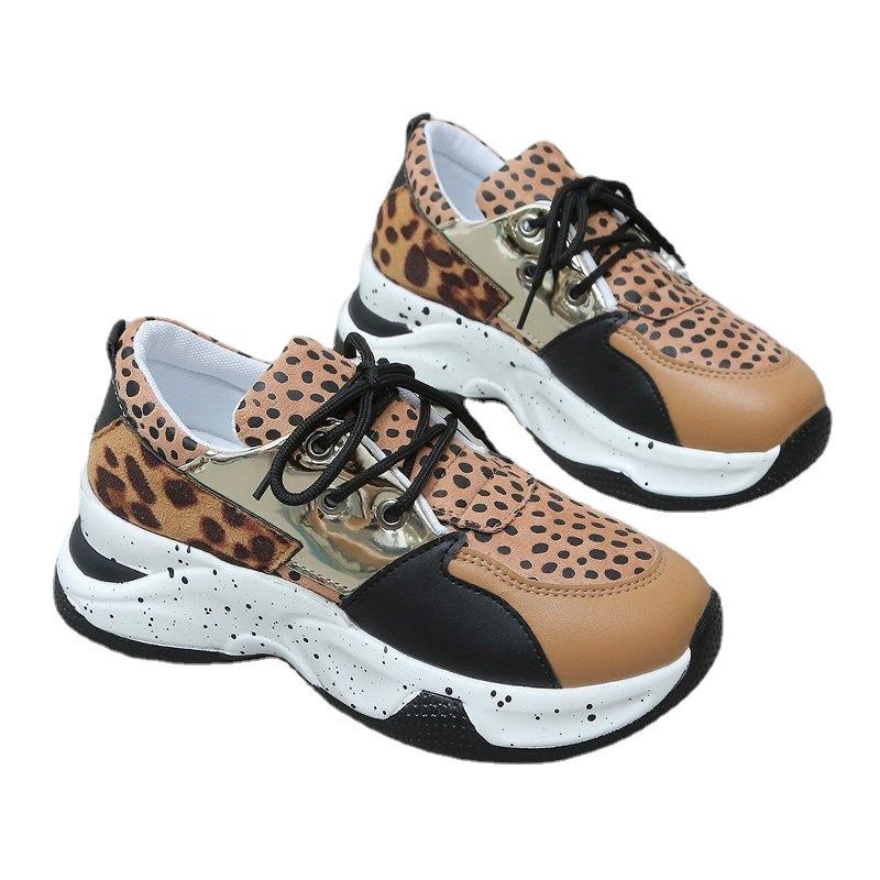 2021 Autumn European and American Large Size New Slope Heel Platform Muffin Casual Women's Shoes Fashion Color Matching Sports Shoes Women