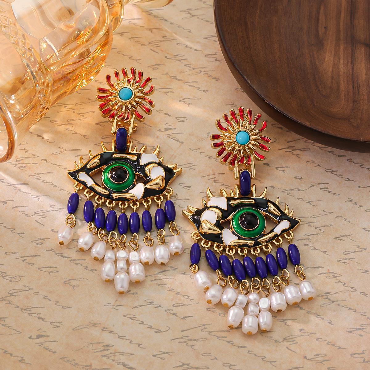 Vintage Gold Temperament Pearl Earrings With Tassels High-end Feeling