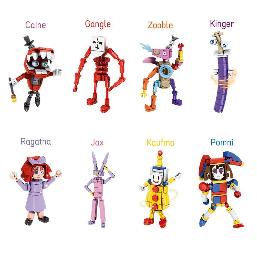 8-Piece Set Of Magical Digital Circus Moc Clown Dolls For Boys To Assemble Puzzle Building Blocks As A Gift