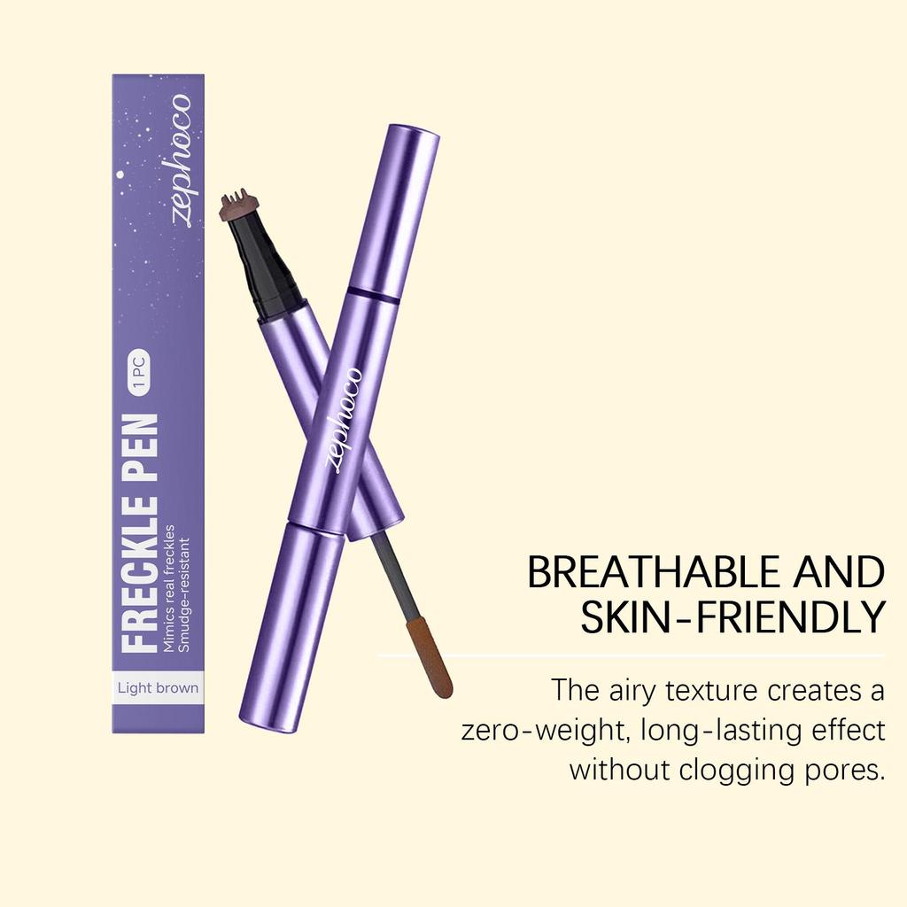 Zephoco Light Brown Freckle Pen: Smooth application, excellent color payoff for natural faux freckles.