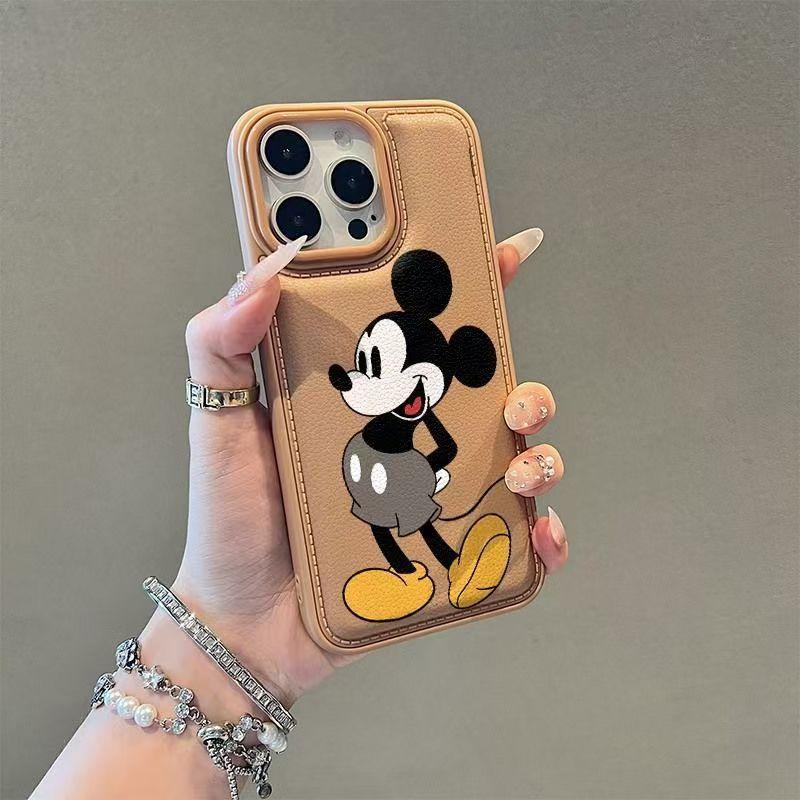 Couple Mickey Minnie Suitable for Apple 17 mobile phone case iPhone16 drum bag 15 leather pattern 13Pro anti-drop 12
