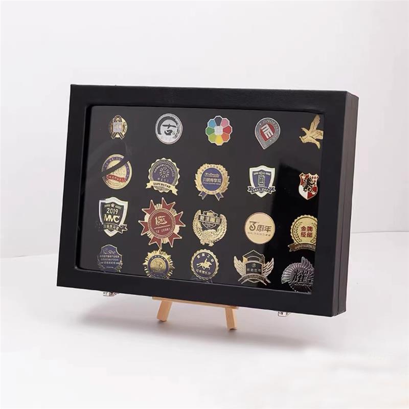 Pin Display Case Breastpin Medal Display Box Storage Box Dust-Proof Brooch Box Display Rack Jewelry Medal Collection Display Box