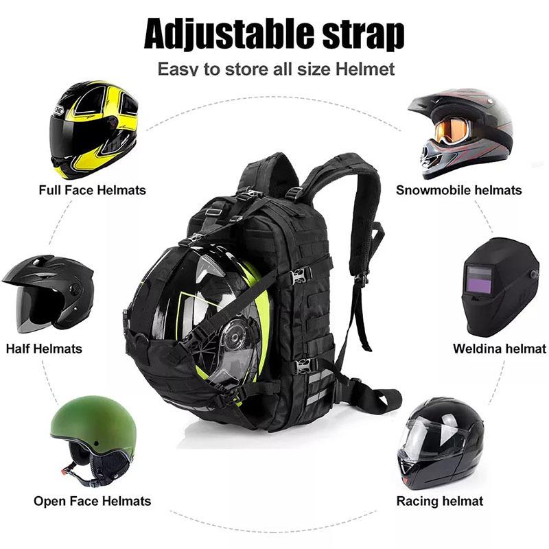 Helmet Backpack for Motorcycle Cycling, Large Capacity Waterproof Helmet Holder, Helmet Storage Bag School Hiking Backpack Expan