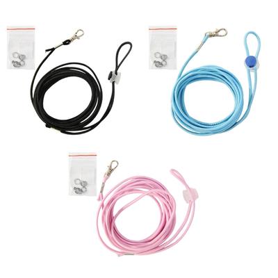 Bezpečnostní vodítko pro malé ptáky, délka 9,84 stopy, vodítko pro papoušky, elastické tréninkové lano pro domácí ptáky s kroužky na kotník č. 6