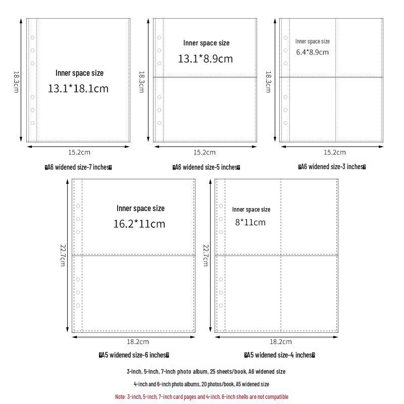 3-inch, 5-inch, and 7-inch Photo Album for Family Memorials, Polaroid Storage, Graduation Souvenirs