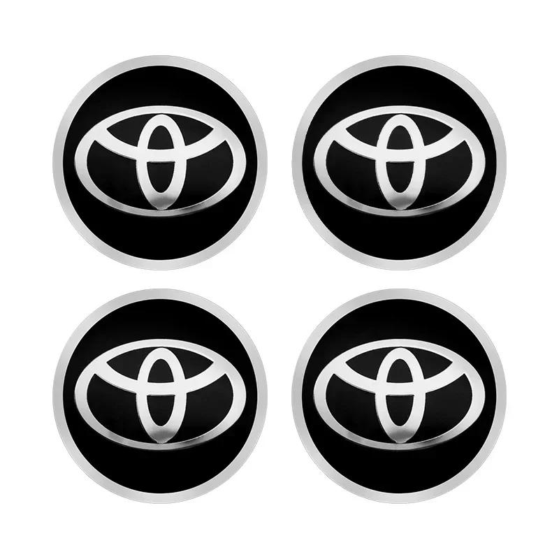4pcs 56mm Car Styling Wheel Center Hub Caps Stickers Badge Emblem Decoration Decal For Toyota Corolla Auris Yaris CHR Rav4 Hilux