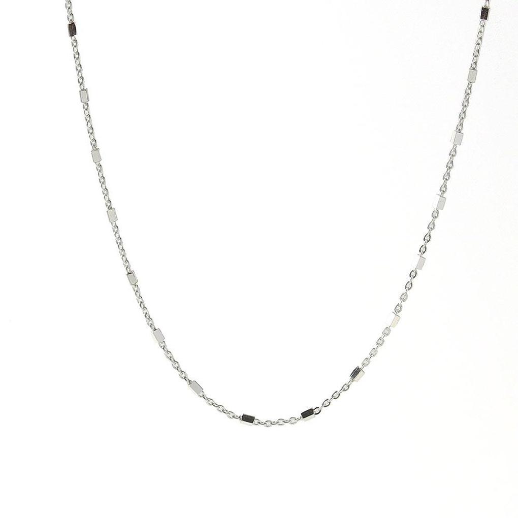 Einfache mehrschichtige Halskette, versilbert mit 925er Silber