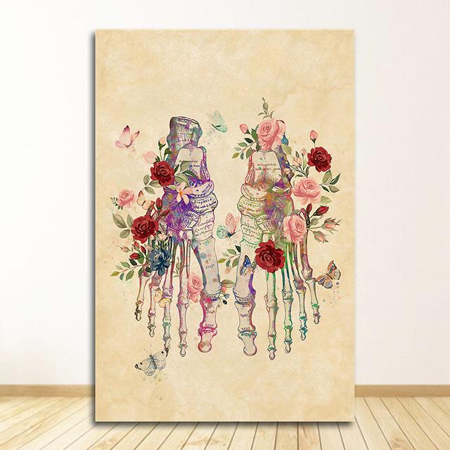 And Prints Wall Pictures For Living Room Decor Brain Heart Skull Flower Anatomy Vintage Wall Art Canvas Painting Nordic Posters