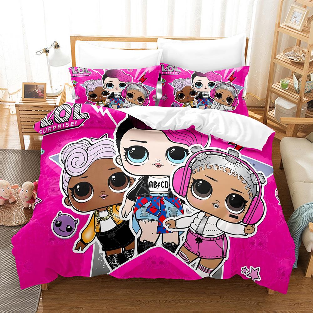 3D Digital Printing Cartoon Surprise Doll Three-Piece Set Bedding Two-Piece Set