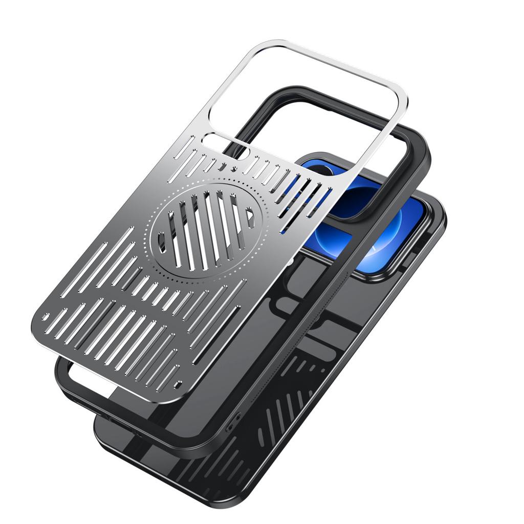 Applicable to Xiaomi 17ProMax metal heat dissipation mobile phone case magnetic suction Xiaomi 15Pro breathable POCO F8Pro case
