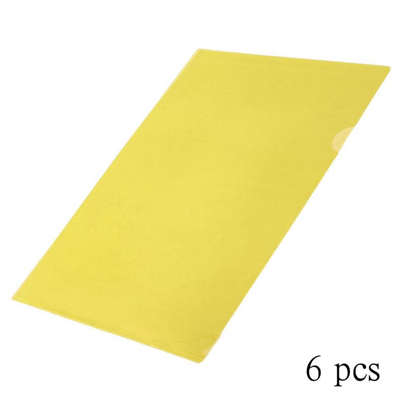 6 pcs L-shaped Transparent Folder PP Single-page Folder A4 Two-page Folder File Storage File Bag Contract Protective Cover