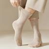 Cotton Solid Color Mid-calf Socks Women's Fall and Winter Stocks Boneless Mid-calf Socks