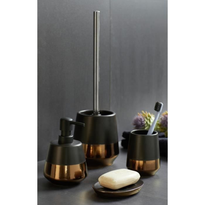 Seifenspender - WENKO - Brandol - Keramik - 450 ml - Schwarz - Kupfer