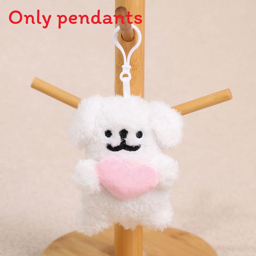 Plush Maltese Dog Keychain Cute Cartoon Animal Pendant Gift For Girls Smile