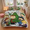 3Pcs Snoopy Christmas Scene Bedding Sets For All Sizes New 3D Printed Bed Cover Comforter Duvet Cover Pillowcase Bedroom Decoration
