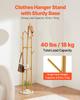 VEVOR Coat Rack, Freestanding Coat Rack Stand with Quartz Stone Base & 9 Hooks, Free Standing Hall Coat Tree for Entryway, Bedroom, Office