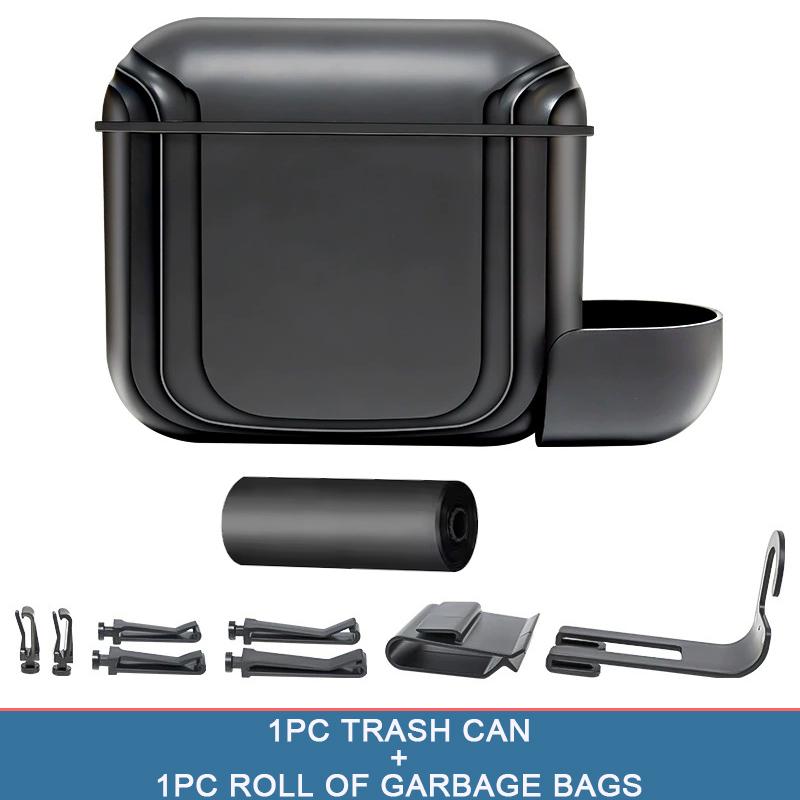 Car Trash Can (with Lid) Mini Vehicle Garbage Organization with Garbage Bags Automotive Garbage Storage Box Car Trash Can