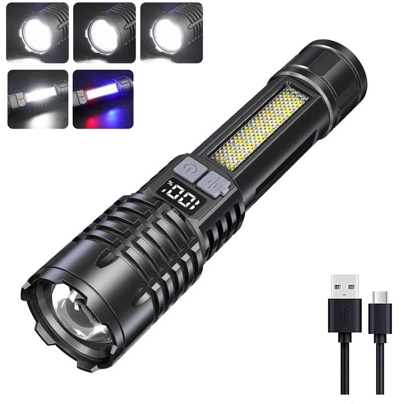 Strong LED Flashlight Fast Type C Rechargeable Light Outdoor Lighting Powerful Handheld Torch For Camping Emergencie
